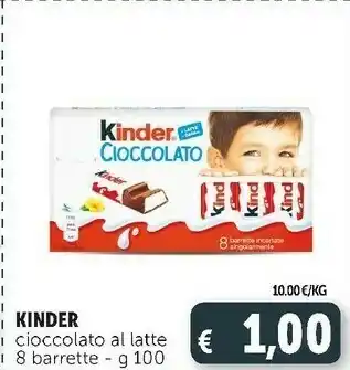 Deco Supermercati Kinder cioccolato al latte 100 g offerta