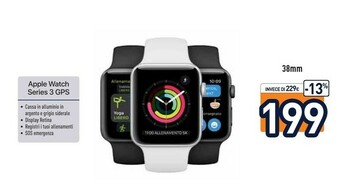 Unieuro Apple watch series 3 gps 38mm offerta