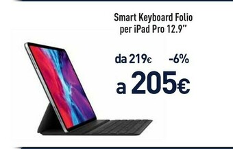 Unieuro Apple smart keyboard folio per ipad pro 12.9'' offerta