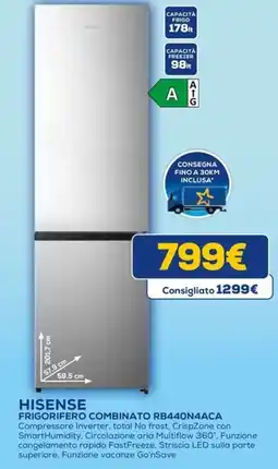 Euronics HISENSE FRIGORIFERO COMBINATO RB440N4ACA offerta