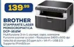 BROTHER STAMPANTE LASER MONOCROMATICA DCP-1612W
