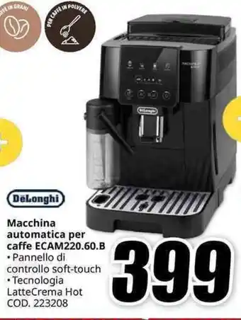 MediaWorld DeLonghi Macchina automatica per caffe ECAM220.60.B offerta