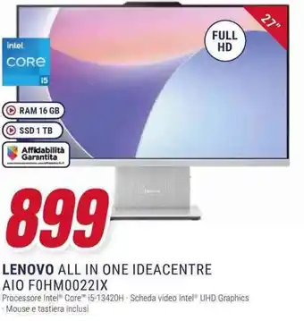 Trony LENOVO ALL IN ONE IDEACENTRE AIO FOHM00221X offerta