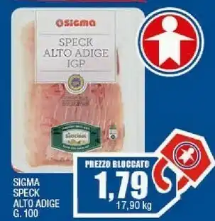 Sigma Sigma speck 100 g offerta