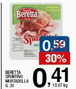 Sigma Beretta - lo spuntino mortadella 30 g(ml) offerta