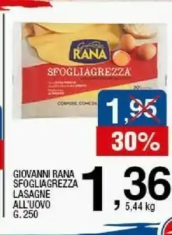 Sigma Giovanni rana - lasagne fresche all'uovo 250 g(ml) offerta