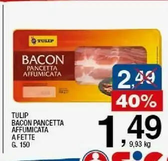 Bacon pancetta affumicata a fette