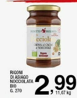 Sigma Rigoni di asiago nocciolata bio offerta