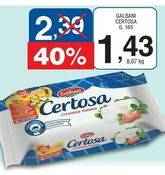 Sigma Certosa crescenza 165 g(ml) offerta