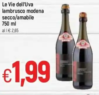 Le Vie Dell'Uva lambrusco modena secco/amabile 750ml