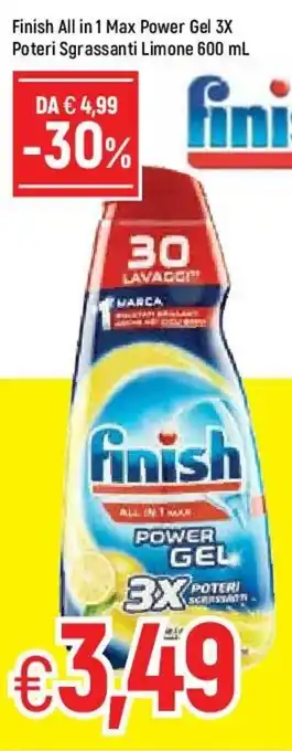 Famila Finish All in 1 Max Power Gel 3X Poteri Sgrassanti Limone 600ml offerta