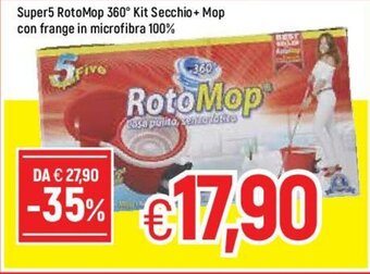 Famila Super5 RotoMop 360° Kit Secchio + Mop con frange in microfibra 100% offerta