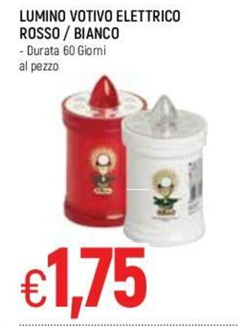 Famila Lumino Votivo Elettrico Rosso / Bianco offerta