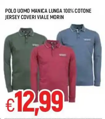 Polo Uomo Manica Lunga 100% Cotone Jersey Coveri Viale Morin