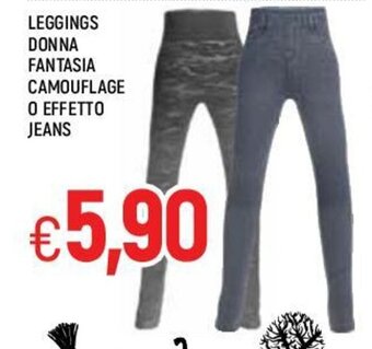Leggings Donna Fantasia Camouflage o Effetto Jeans