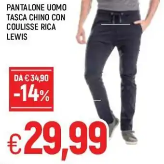 Famila Pantalone Uomo Tasca Chino con Coulisse Rica Lewis offerta
