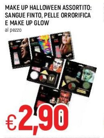 Make Up Halloween Assortito: Sangue Finto, Pelle Orrorifica e Make Up Glow
