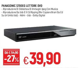 Famila Panasonic S700EG Lettore DVD offerta