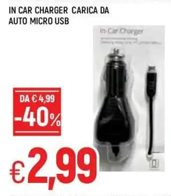 Famila In Car Charger Carica da Auto Micro USB offerta