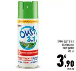 Conad SPRAY OUST 3 IN 1 disinfettante/ fresh garden 400 ml. offerta