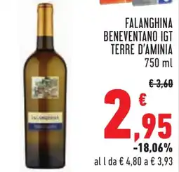 Conad FALANGHINA BENEVENTANO IGT TERRE D'AMINIA 750 ml offerta