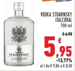 Conad VODKA STRAVINSKY ITALCORAL 700 ml offerta