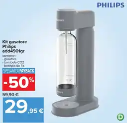 Carrefour Kit gasatore Philips add4901gr offerta