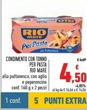 Conad Per pasta con tonno, aglio, olio e peperoncino 320 g(ml) offerta