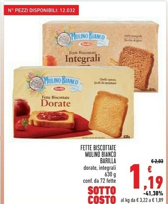 Conad Le dorate fette biscottate 630 g(ml) offerta