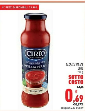 Conad La verace passata 700 g(ml) offerta