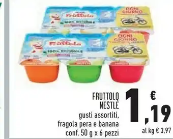 Conad Fruttolo gusti assortiti, fragola pera e banana conf 50 g x 6 offerta