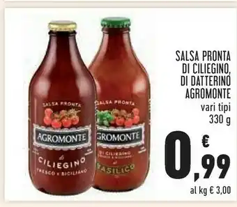 Conad Agromonte - salsa pronta di ciliegino peperoncino 330 g(ml) offerta