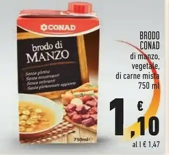 Conad Conad - brodo di manzo 750 g(ml) offerta
