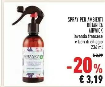 Conad Spray per ambienti botanica lavanda francese e fiori di ciliegio 236 ml offerta