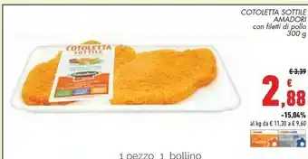 Conad Cotoletta sottile con filetti di pollo offerta
