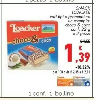 Conad Snack choco & coco offerta