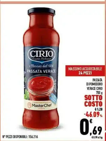 Conad La verace passata 700 g(ml) offerta