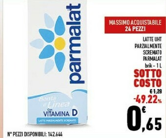 Conad Latte parzialmente scremato uht 1000 g(ml) offerta