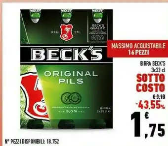 Conad Beck's - birra 330 g(ml) offerta