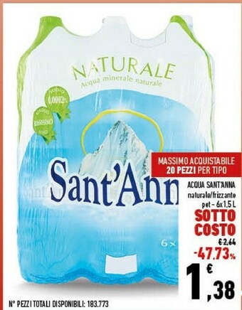Conad Acqua minerale naturale 1500 g(ml) offerta