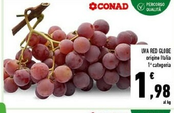 Conad Uva red globe offerta