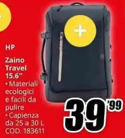 MediaWorld HP Zaino Travel 15.6" offerta