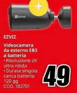 MediaWorld EZVIZ Videocamera da esterno EB3 a batteria offerta