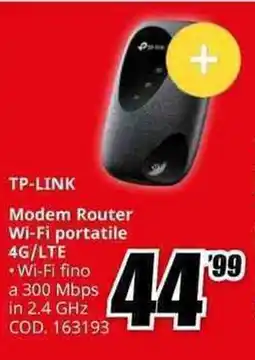 MediaWorld TP-LINK Modem Router Wi-Fi portatile 4G/LTE offerta