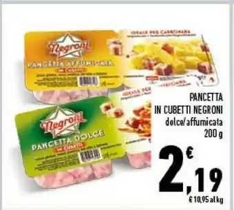 Conad Pancetta dolce in cubetti offerta