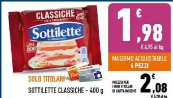 Conad Sottilette le originali classiche 400 g(ml) offerta