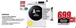 MediaWorld SAMSUNG Lavatrice WW11DB7B34G offerta
