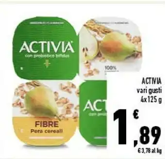 Conad Activia fibre kiwi cereali 125 g(ml) offerta