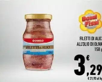 Conad Conad - filetti di alici all'olio di oliva 150 g(ml) offerta