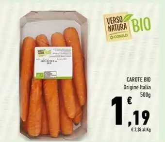 Conad Superstore Conad - carote verso natura bio 500 g(ml) offerta